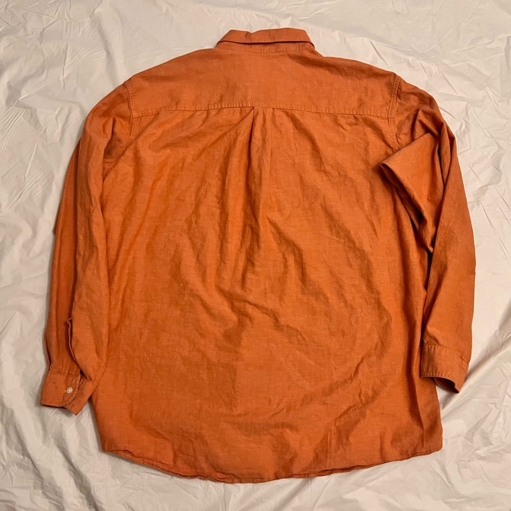 L.l.Bean Men’s Peach XL Big & Tall Cotton Casual Button Down Shirt - Picture 6 of 7